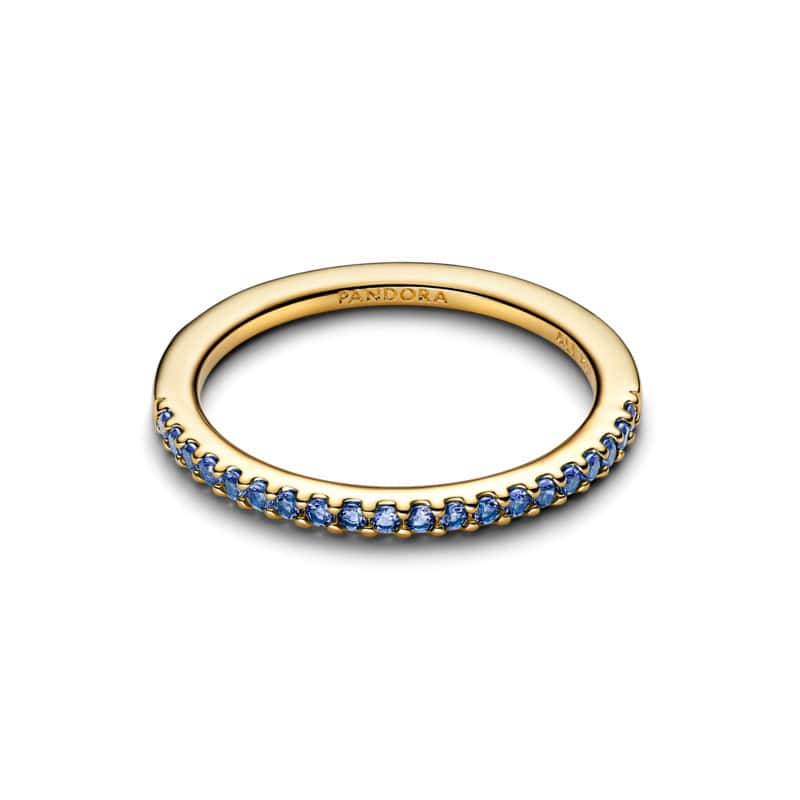 Sparkling Blue Half-Eternity Band Ring