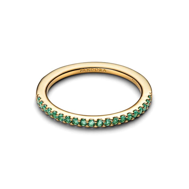 Sparkling Green Half-Eternity Band Ring