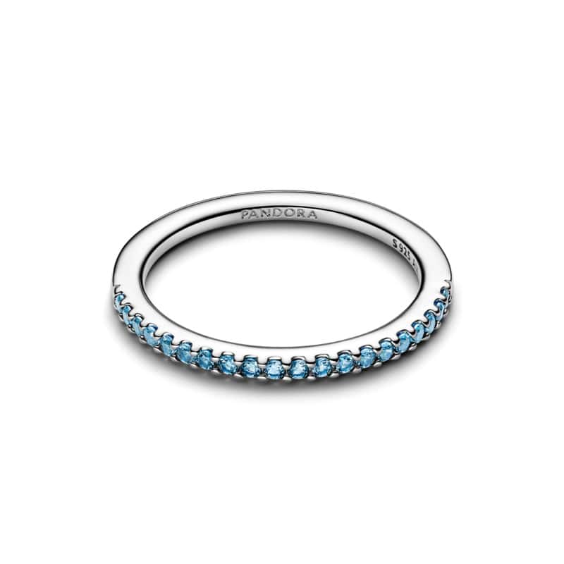 Sparkling Aquamarine Half-Eternity Band Ring