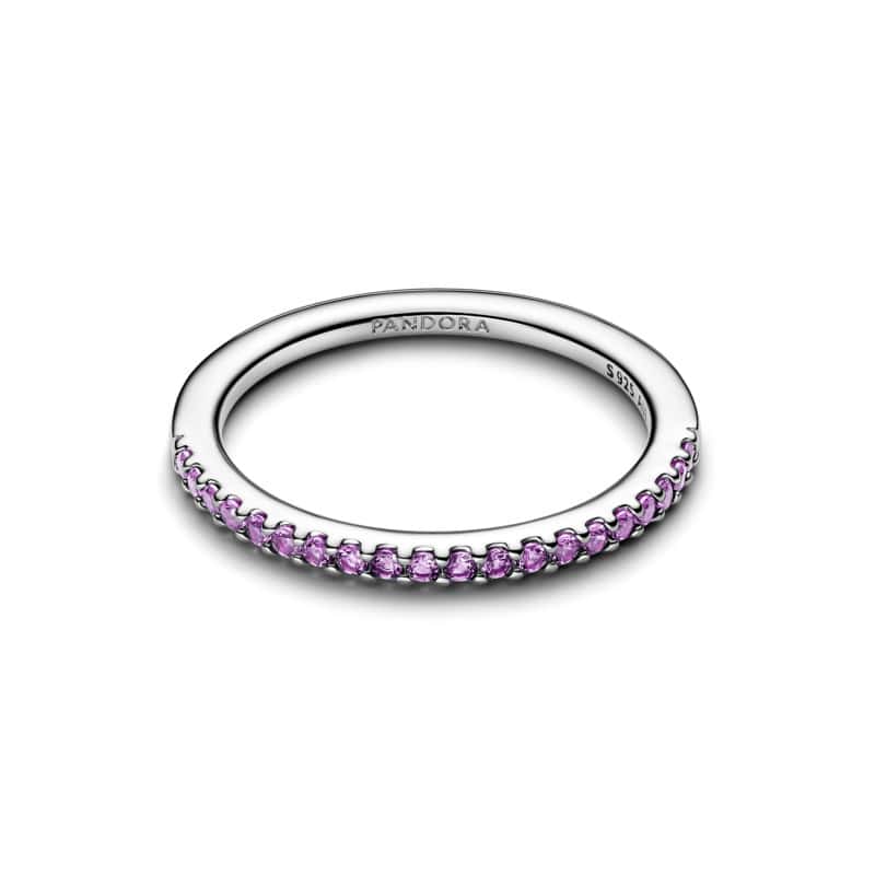 Sparkling Purple Half-Eternity Band Ring