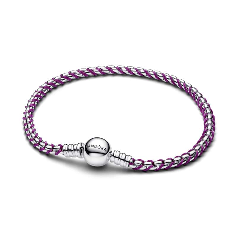 Purple Cord Box Chain Bracelet