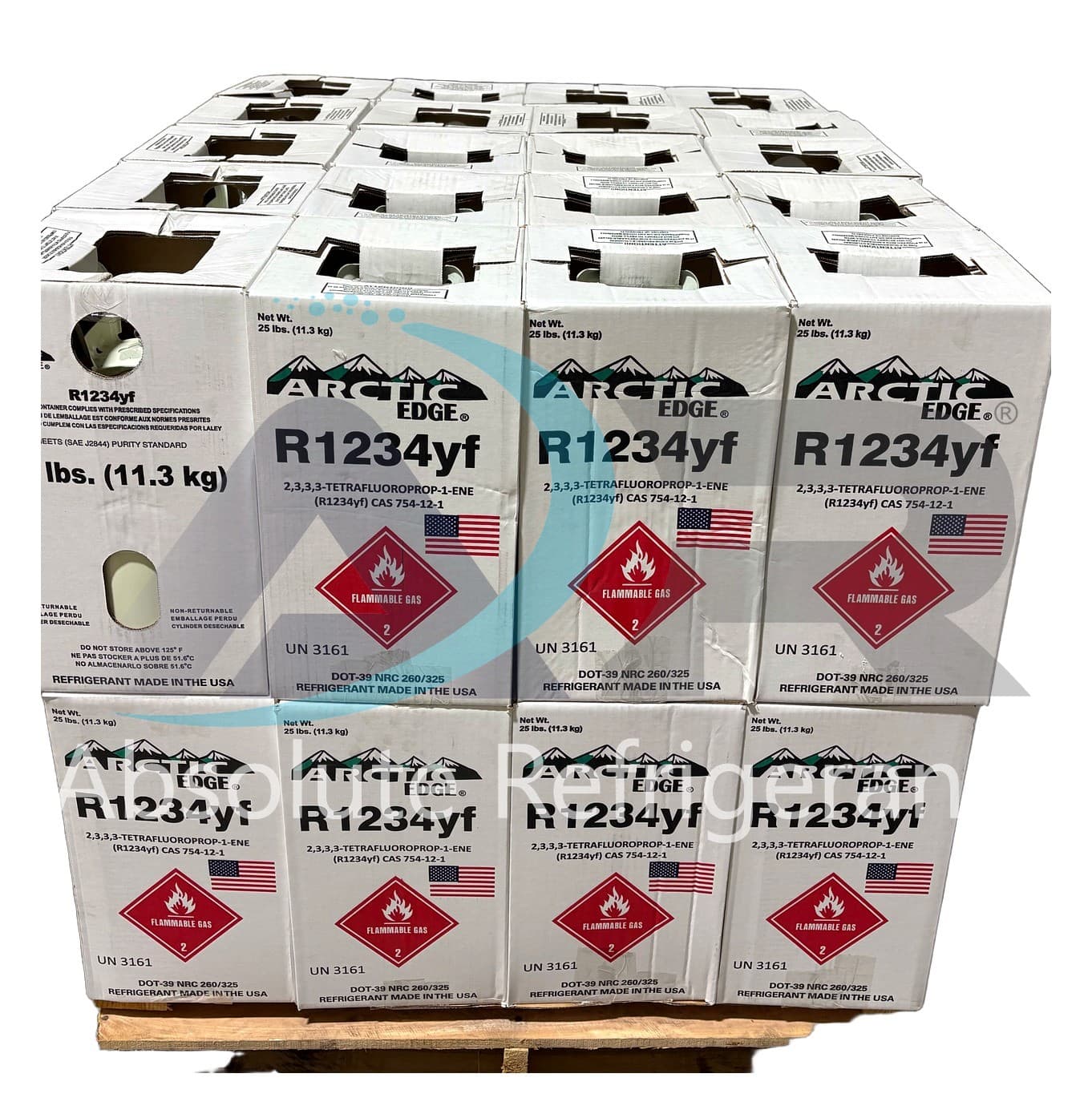 R-1234YF 25 lb Cylinders — 1/4, 1/2, or Full Pallet