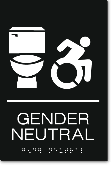 GENDER NEUTRAL ACCESSIBLE RESTROOM Speedy Wheelchair Sign – NY/CT