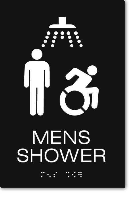 MENS ACCESSIBLE SHOWER Speedy Wheelchair Sign – NY/CT