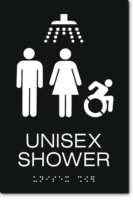 UNISEX ACCESSIBLE SHOWER Speedy Wheelchair Sign – NY/CT