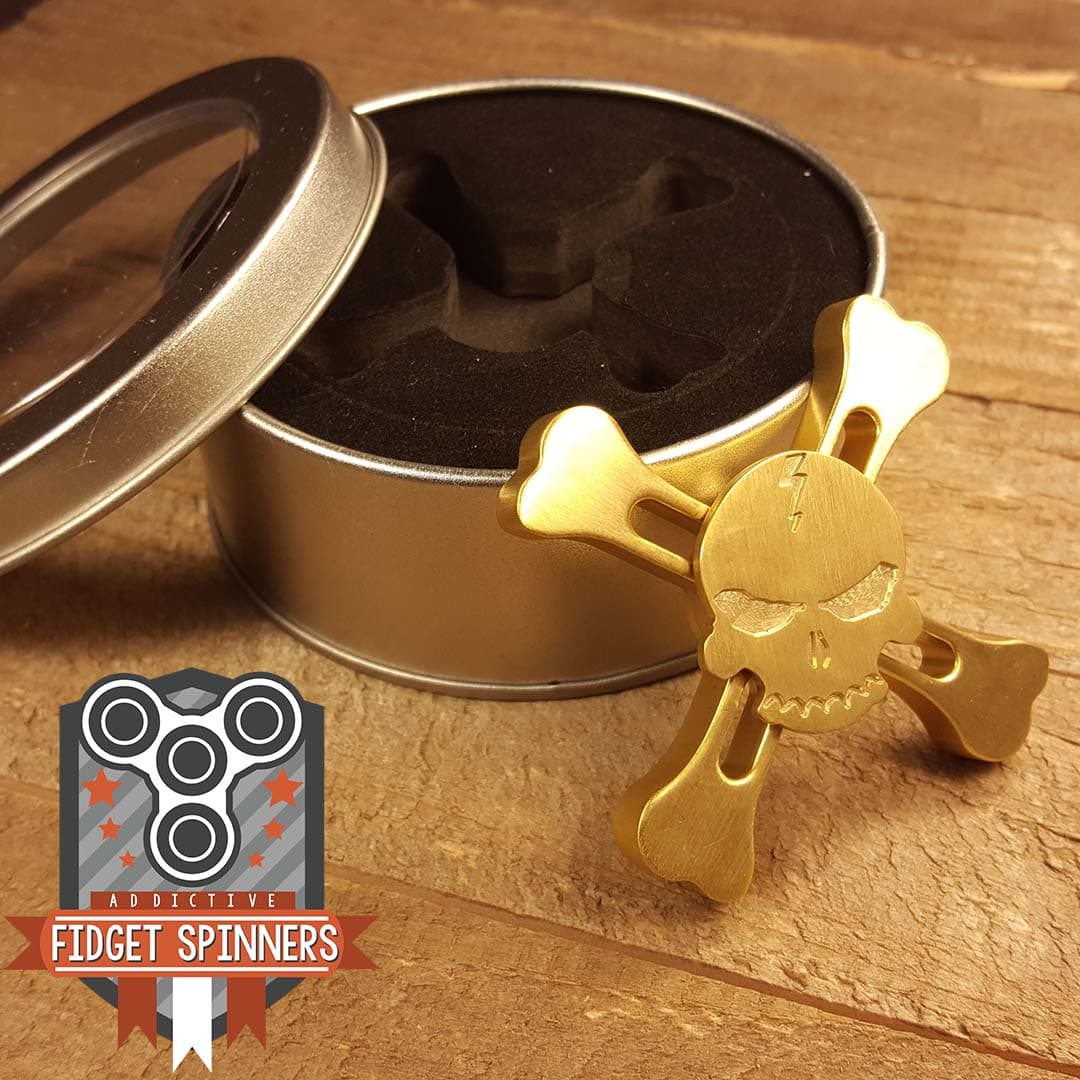Brass Skull and Crossbones Fidget Spinner - thumbnail 3