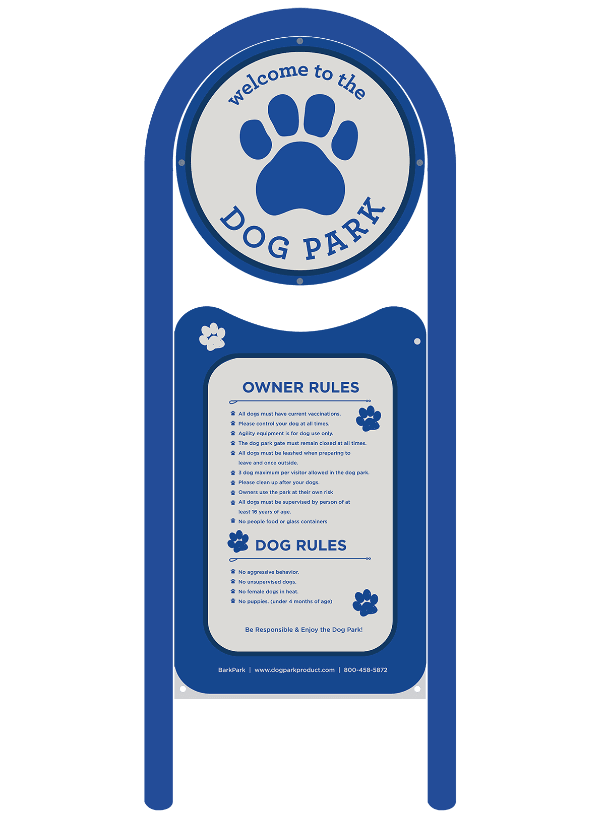Premium Dog Park Welcome Sign
