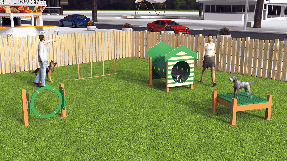 Recycled Small Dog Agility Course