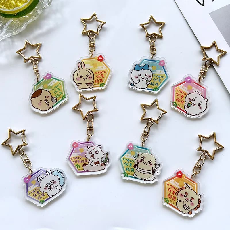 Chiikawa Fushimi Inari New Acrylic Keychain with Golden Star