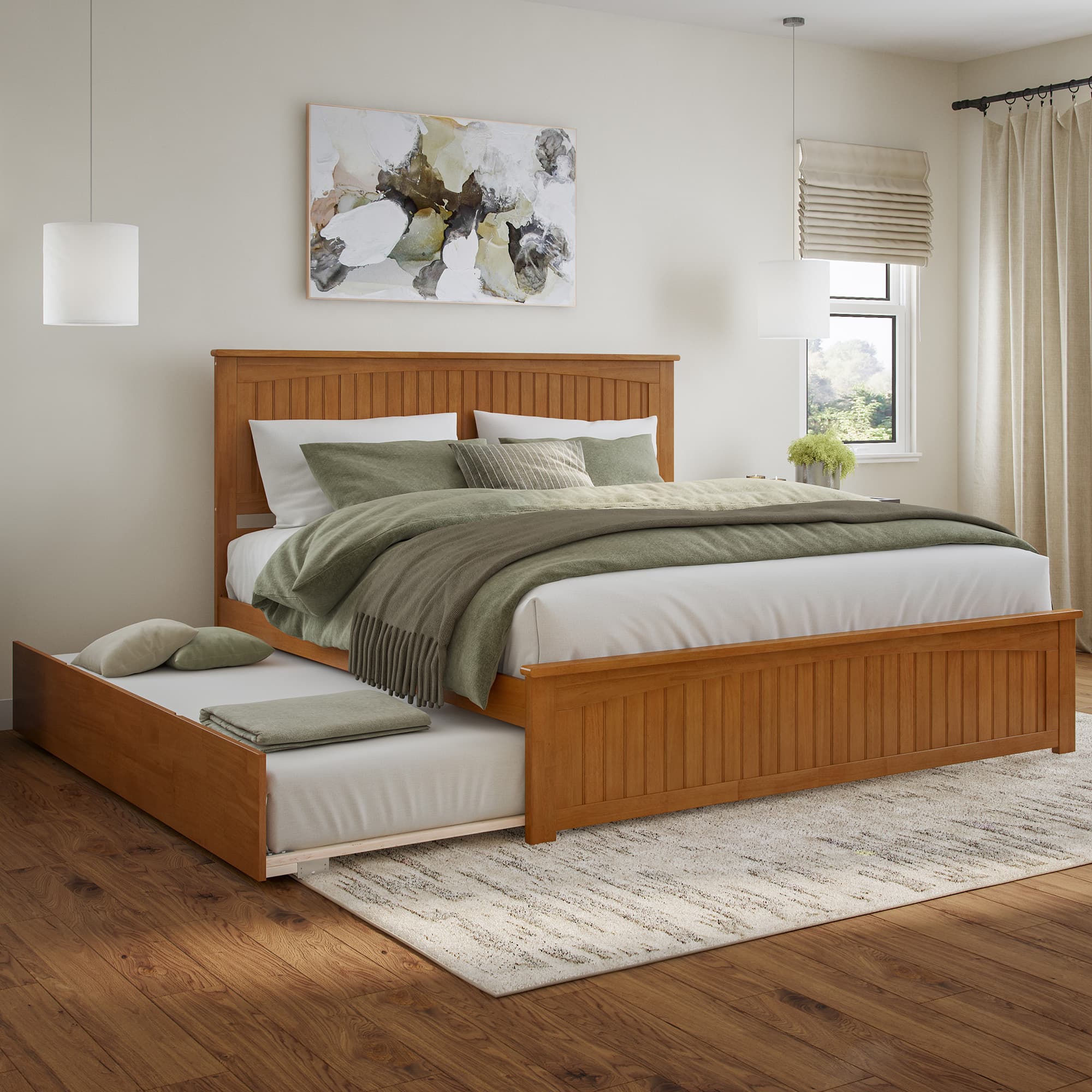 Nantucket Platform Bed with Matching Footboard & Trundle