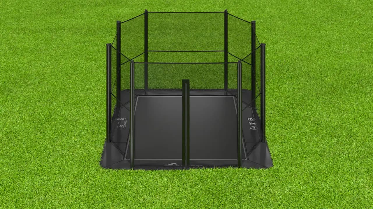 11ft x 8ft Akrobat Primus Flat Special Edition Black on Black In-Ground Trampoline - thumbnail 2