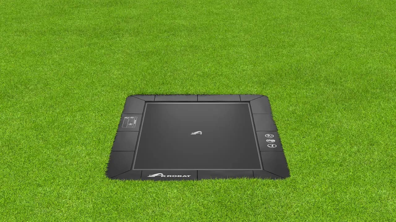 11ft x 8ft Akrobat Primus Flat Special Edition Black on Black In-Ground Trampoline