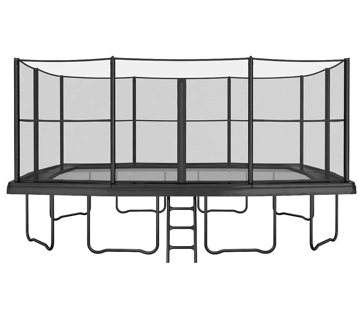 17ft x 10ft Primus Challenger Above Ground Trampoline – Black Pad with Gray Jump Mat