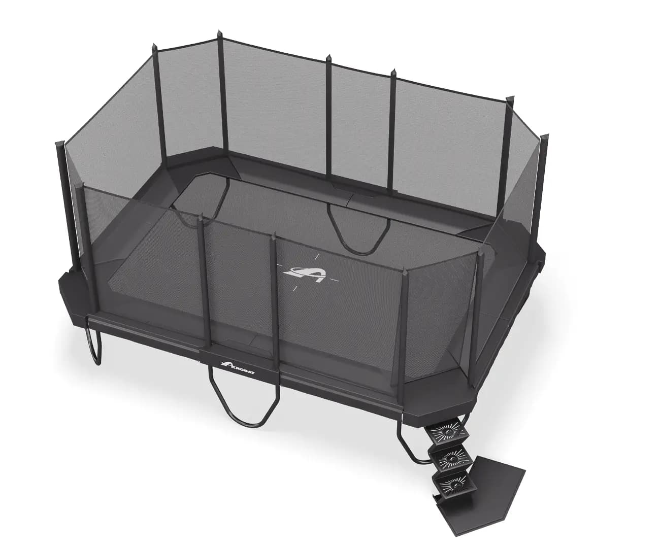 14ft x 10ft  XCITYX  Akrobat Above Ground Trampoline – Gray Pad and Black Jump Mat