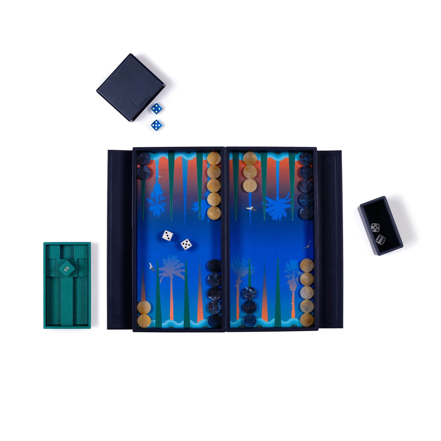 Dusk Travel Backgammon Set | Leather Playing Surface