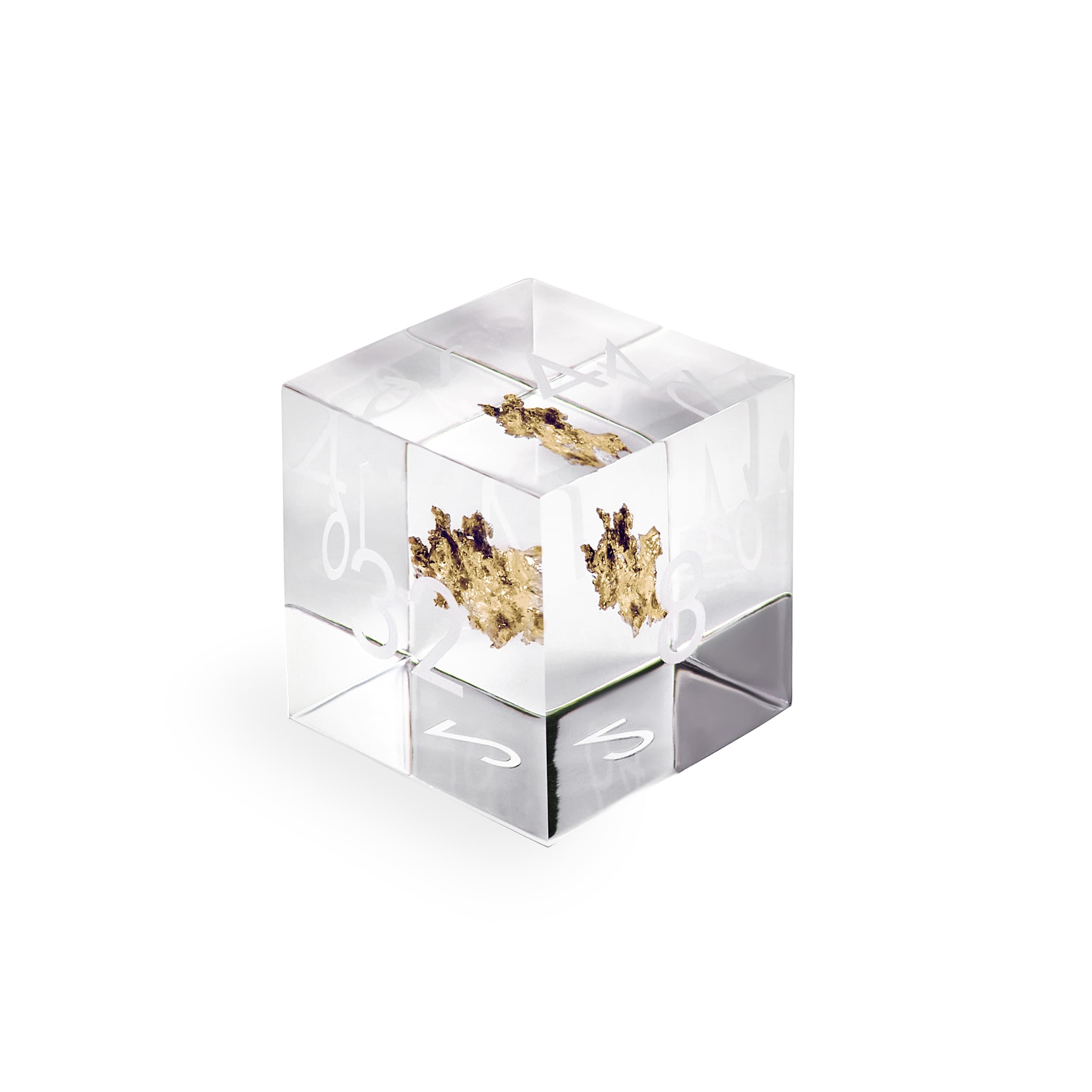 Resin Doubling Cube – Gold Crystal