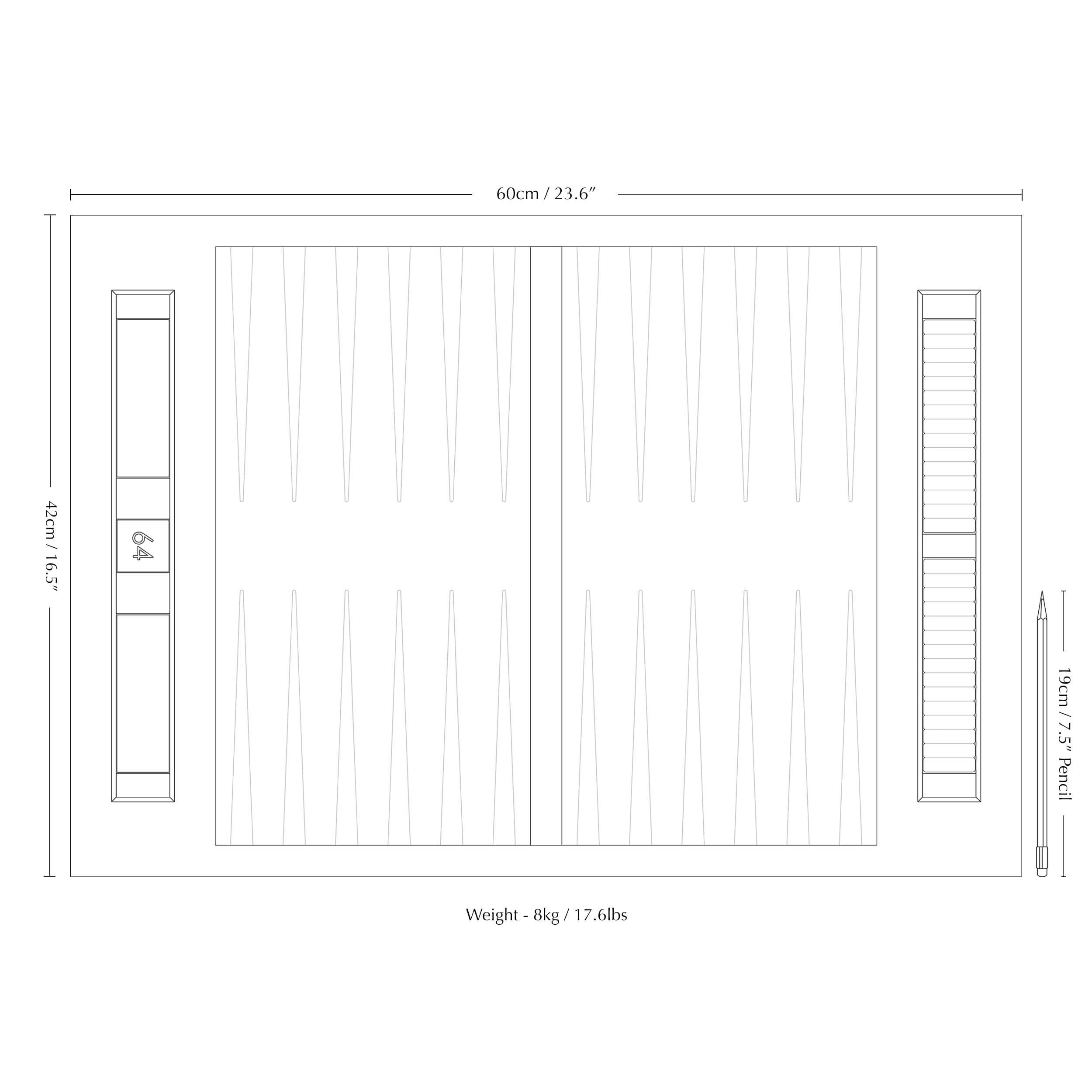 Forest Fern Table Top Backgammon | Leather Playing Surface - thumbnail 8