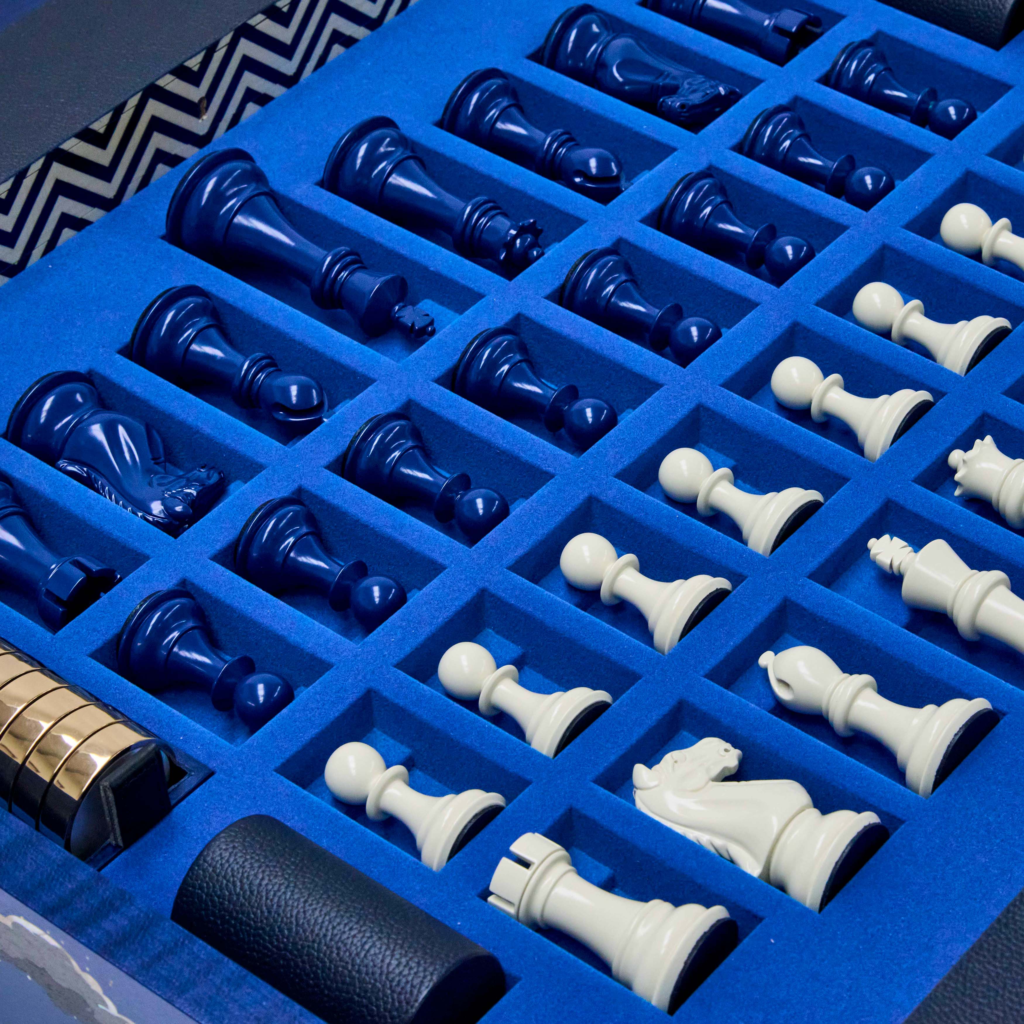 Celestial Chess & Backgammon Full Size Set | Marquetry Playing Surface - thumbnail 4