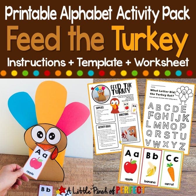 Feed the Turkey THANKSGIVING Alphabet Activity Pack