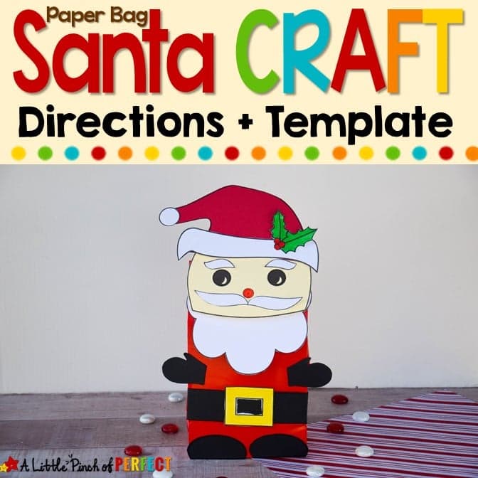 Santa Paper Bag Kids Craft (Holidays Christmas)