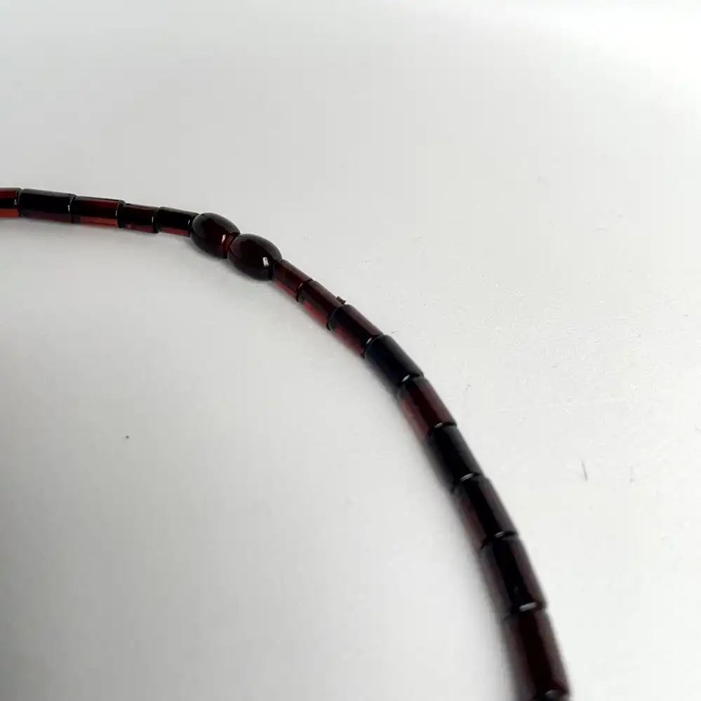 Baltic Amber Necklace with Garnet – Crimson Cascade - thumbnail 3