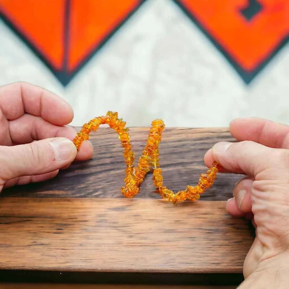 Amber Stretch Bracelet – Vivid Flame - thumbnail 4