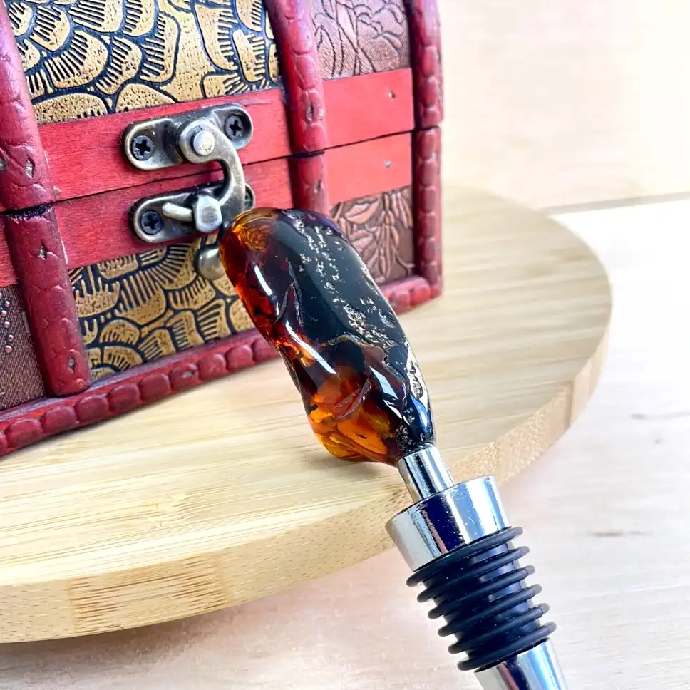 Amber Bottle Stopper – Midnight Ember - thumbnail 2