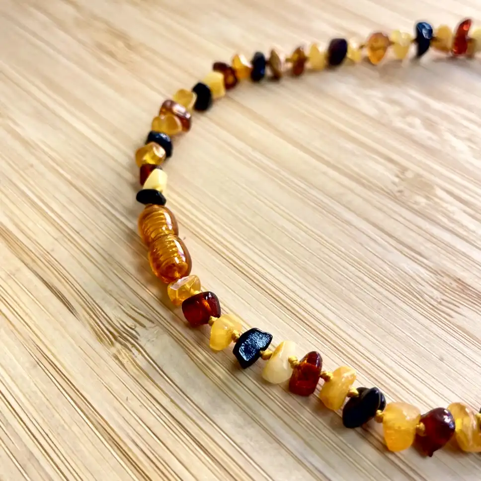 Amber Teething Necklace – Autumn Blend - thumbnail 2