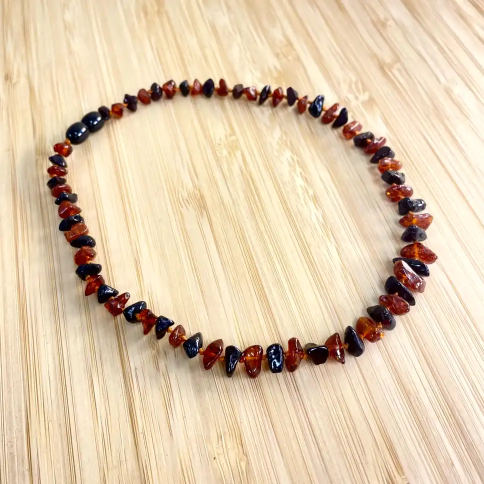 Amber Teething Necklace – Obsidian Drift - thumbnail 3