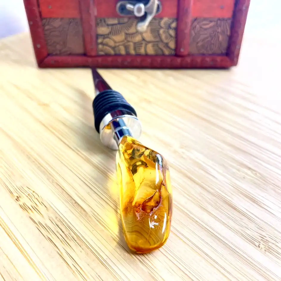 Amber Bottle Stopper – Sunlit Glow