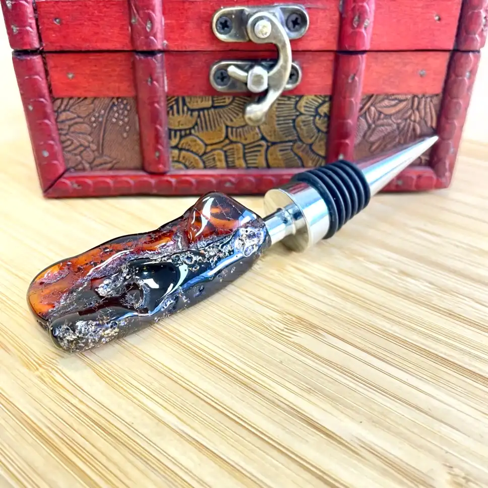 Amber Bottle Stopper – Midnight Ember