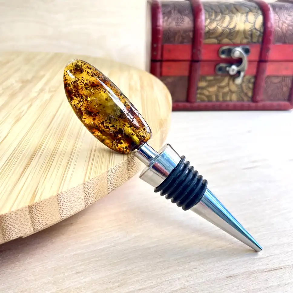 Amber Bottle Stopper – Forest Flame - thumbnail 3