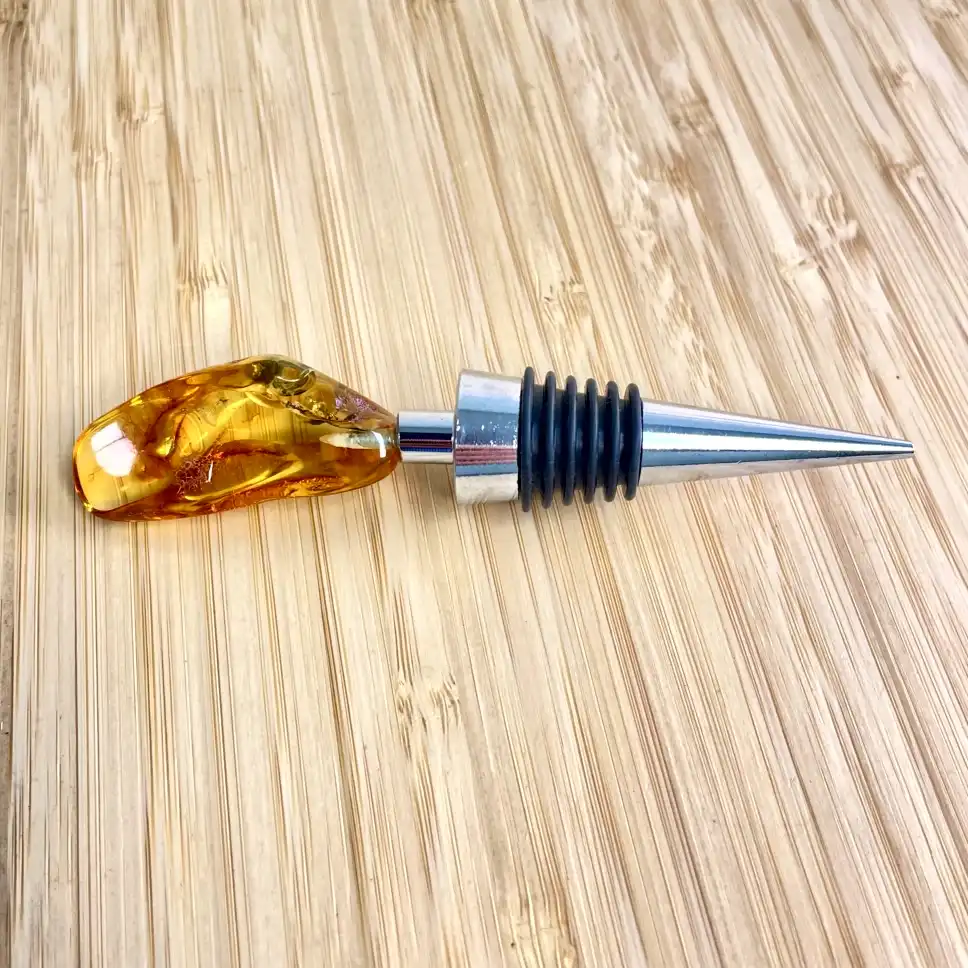 Amber Bottle Stopper – Sunlit Glow - thumbnail 4