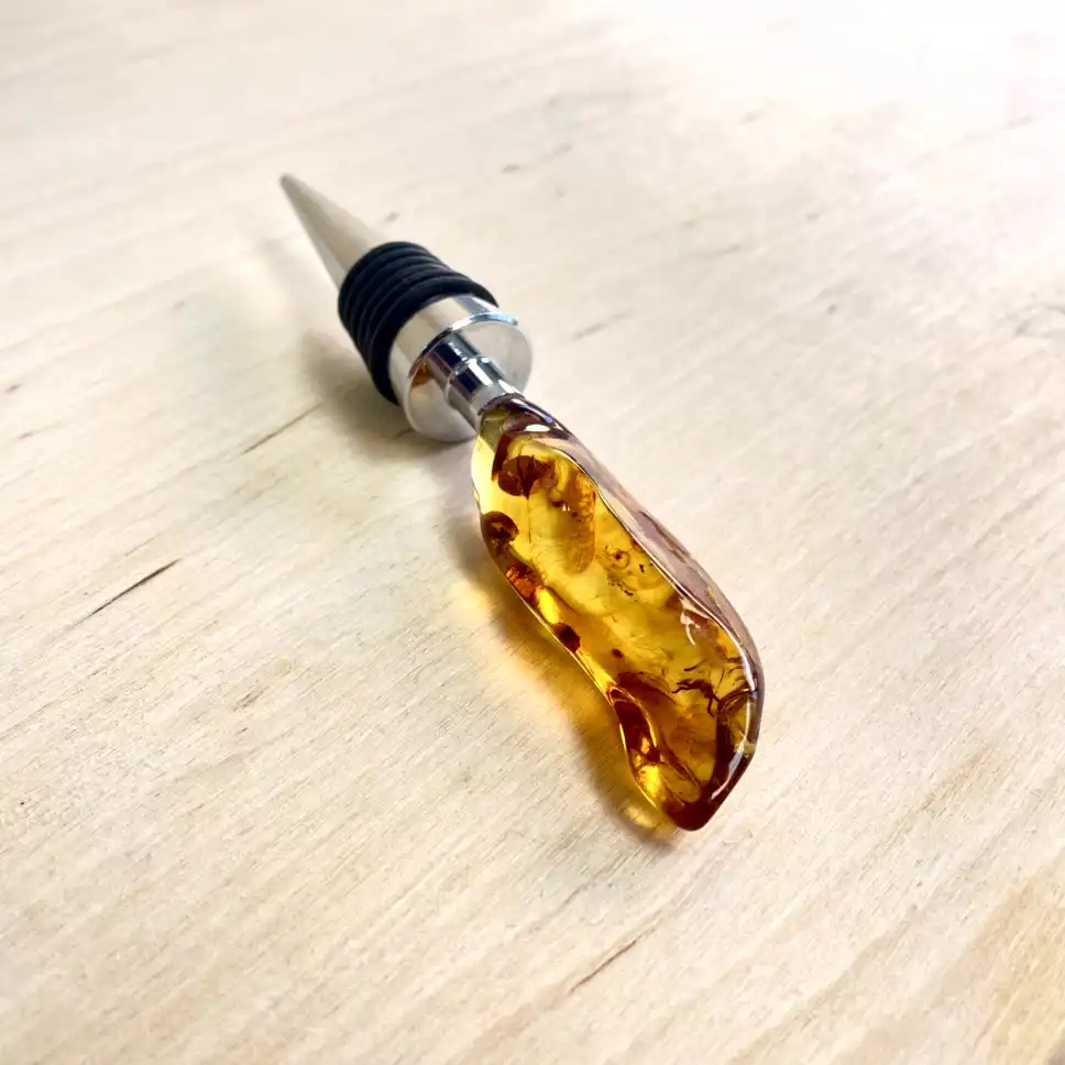 Amber Bottle Stopper – Golden Flame - thumbnail 3