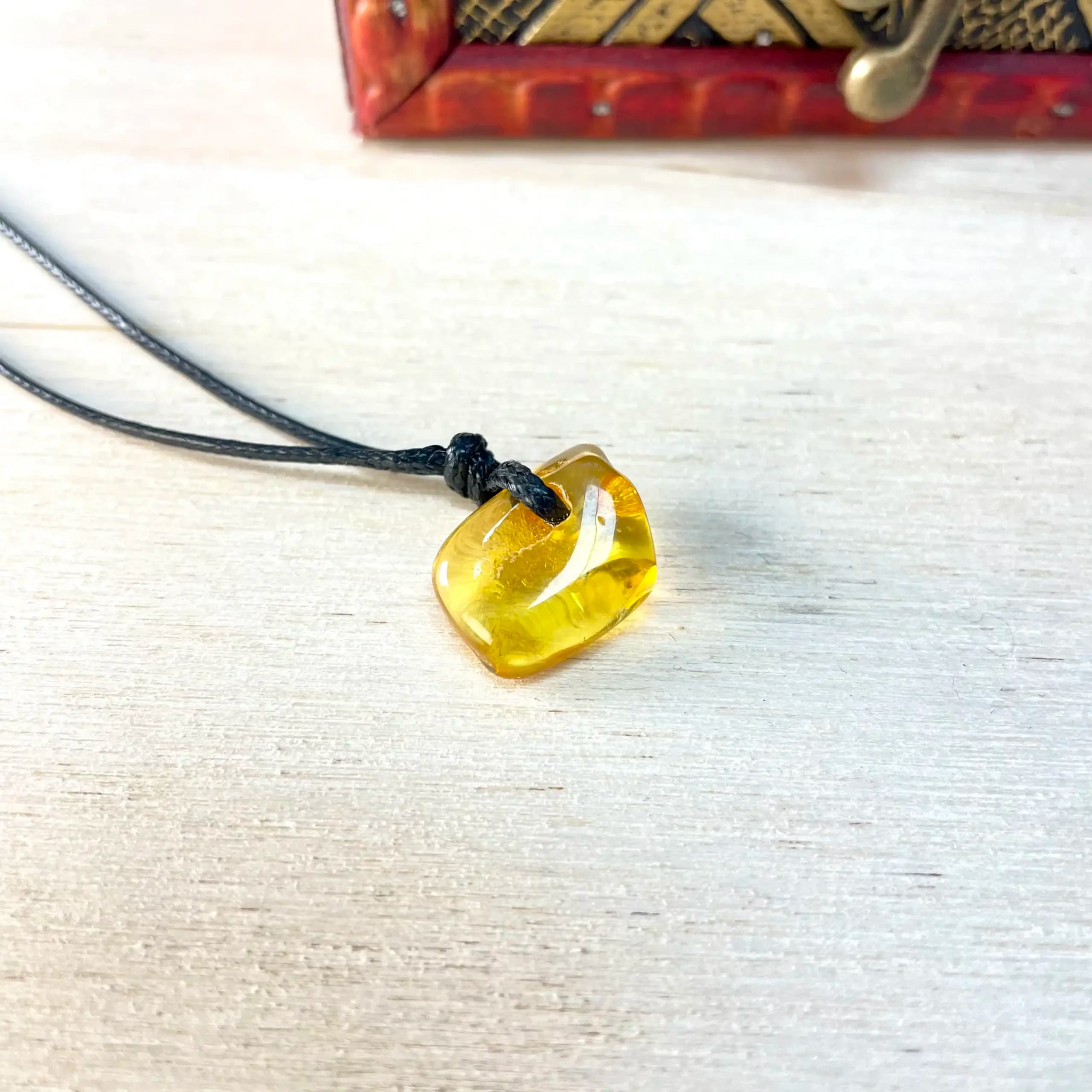 Unique Amber Pendant Necklace - thumbnail 2