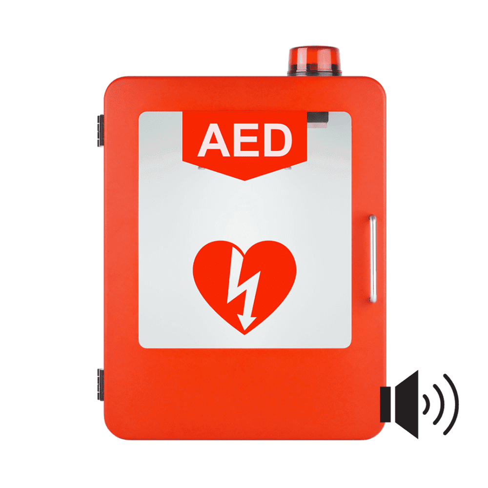 Wall AED Cabinet <span class="product-title">W/ Audible Alarm & Alert Light Red</span>