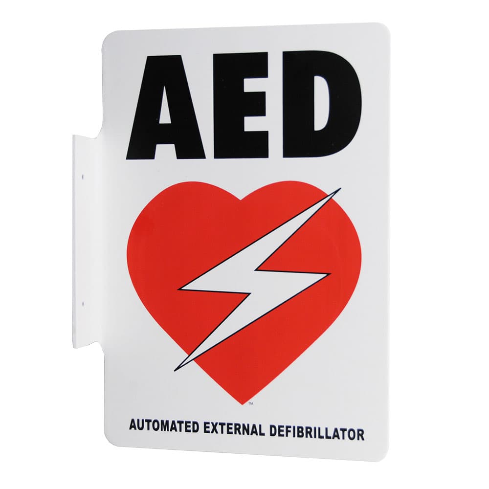 Perpendicular Flange Mount <span class="product-title">Automated External Defibrillator Wall Sign</span>