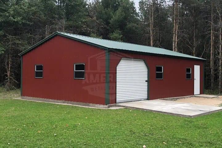 24x35x9 Side Entry Metal Garage