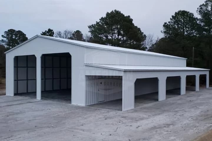 40x60x16 Metal Garage With Lean-to