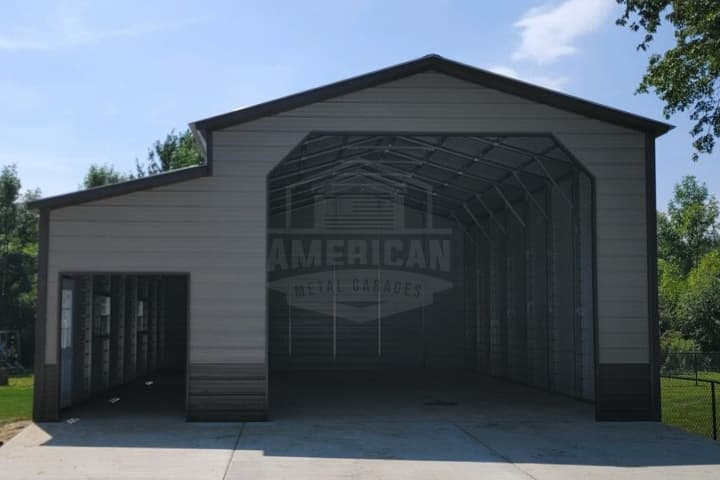 24x40x14 Metal Garage with Lean-To
