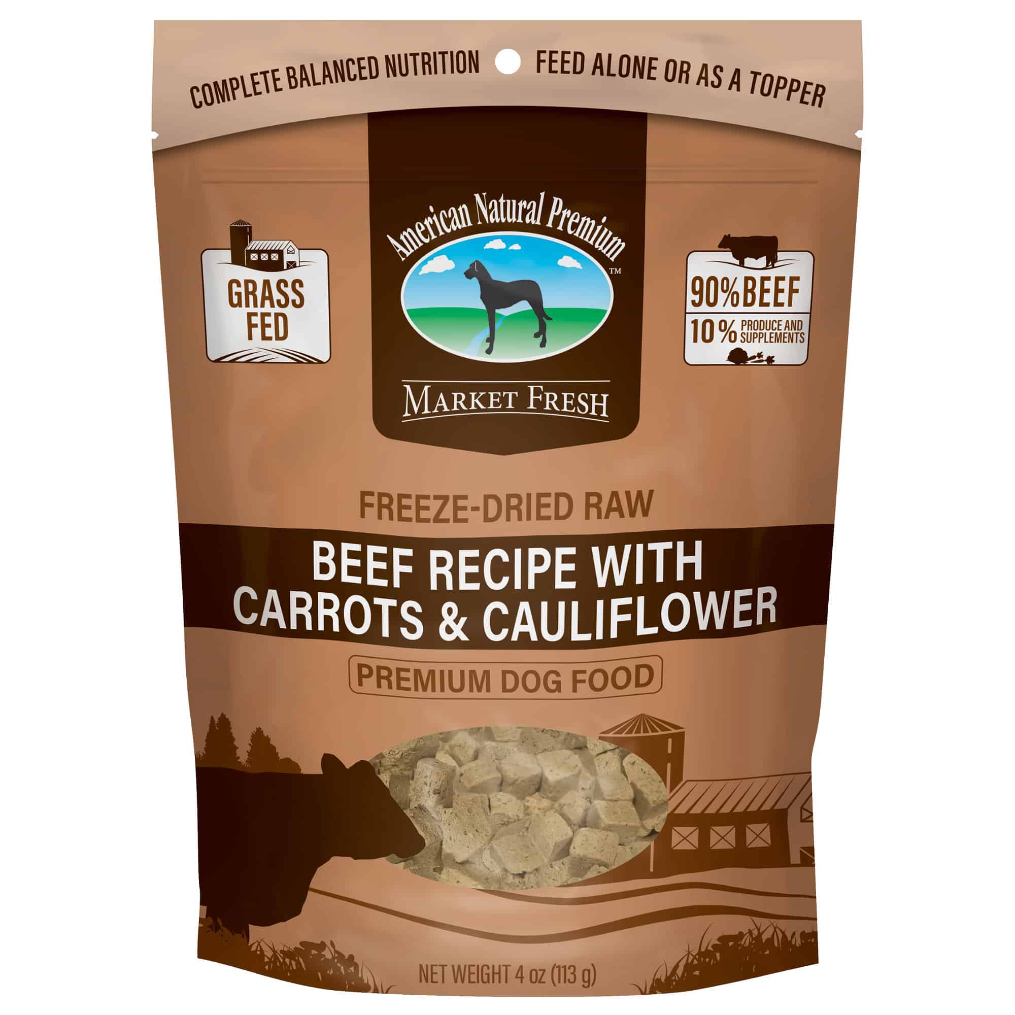 Freeze-Dried Raw Beef with Carrots and Cauliflower