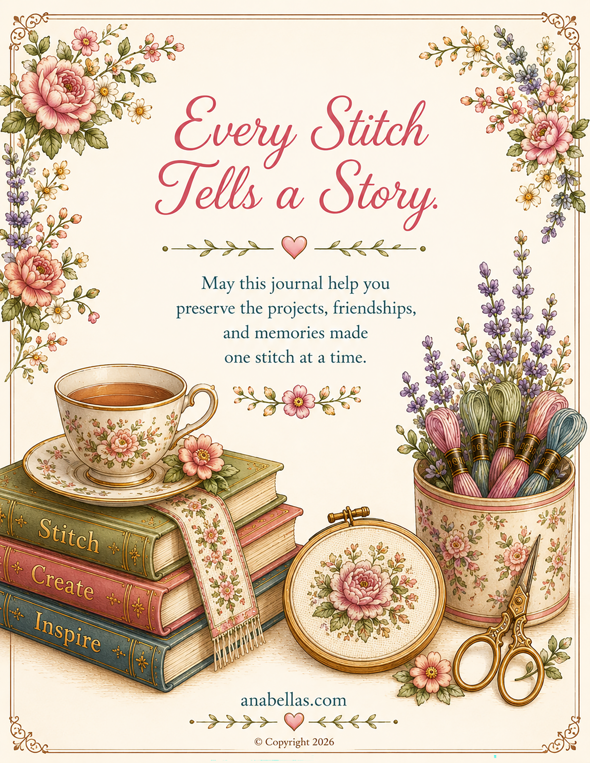 My Stitching Journal for Cross Stitchers | Project Tracker, WIP Log & Floss Inventory - thumbnail 2