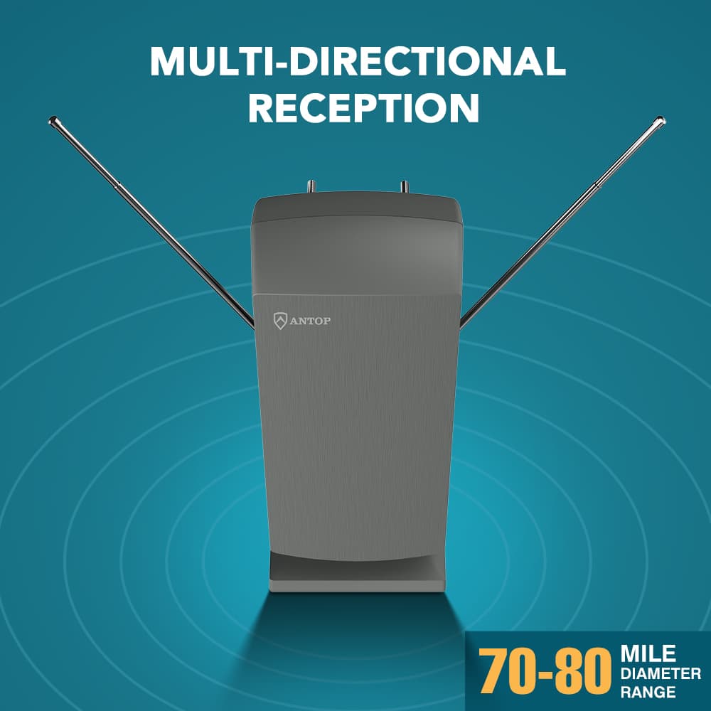 Antop SBS-805 Smart Boost MINI TOWER HDTV & FM Amplified Antenna, Dark Grey - thumbnail 4