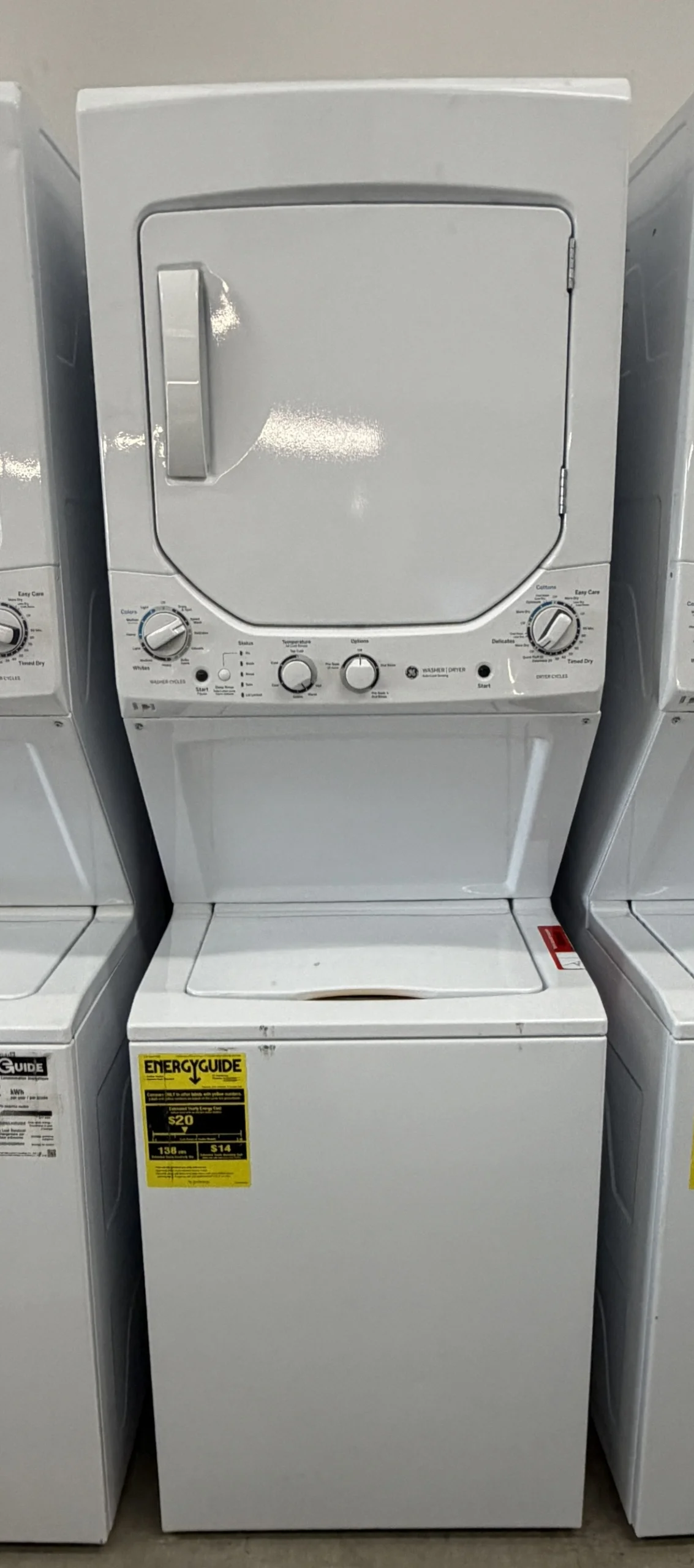 *Scratch & Dent* NEW GE 24″ Spacemaker Electric Laundry Center GUD24ESSM1WW, White – 1 Yr. Warranty