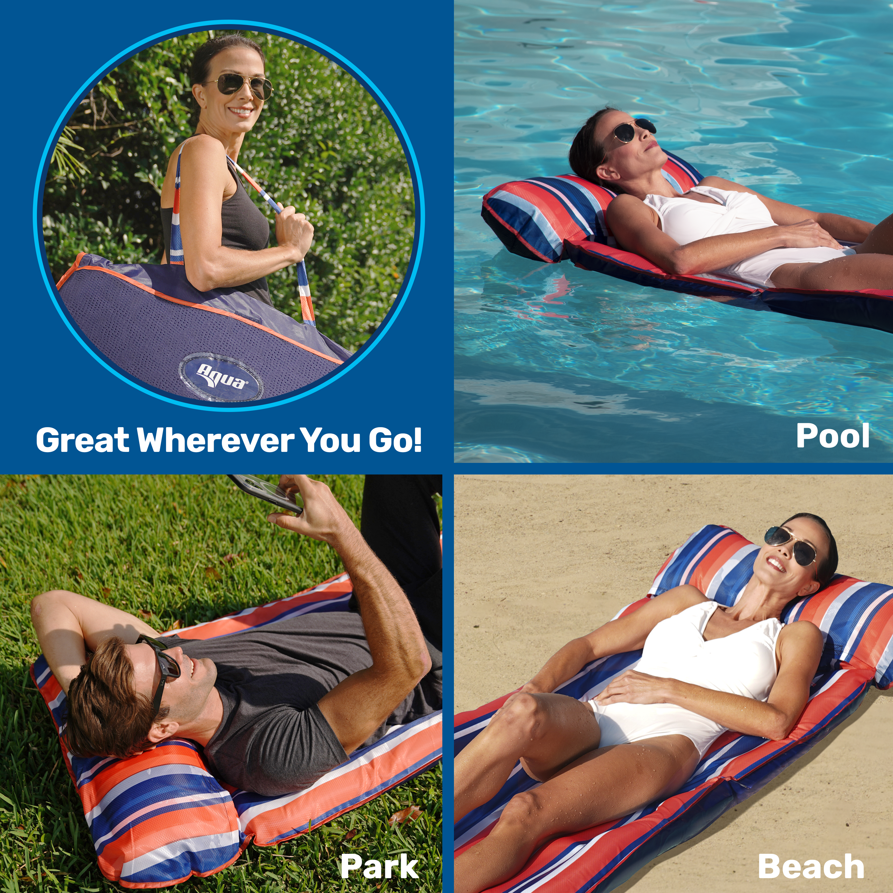 Deluxe 3-in-1 Fold & Go Float, Mat, and Lounge | Multipurpose Pool Float - thumbnail 4