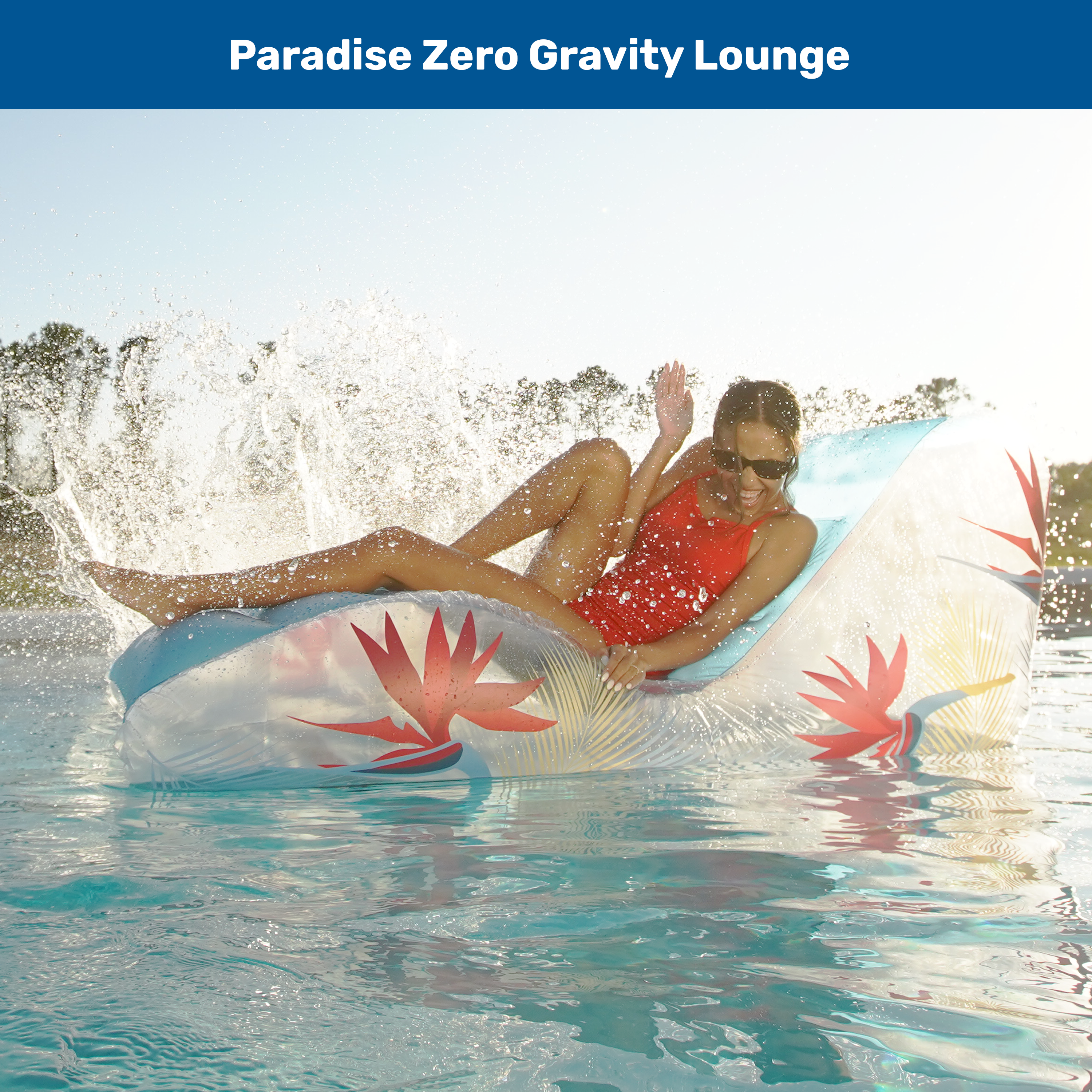 Paradise Zero Gravity Pool Lounge | Large Inflatable Pool Float - thumbnail 2
