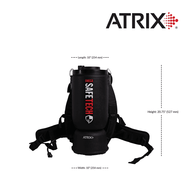 Atrix Omega SafeTech HEPA Backpack Vacuum | VACOSTBV - thumbnail 3
