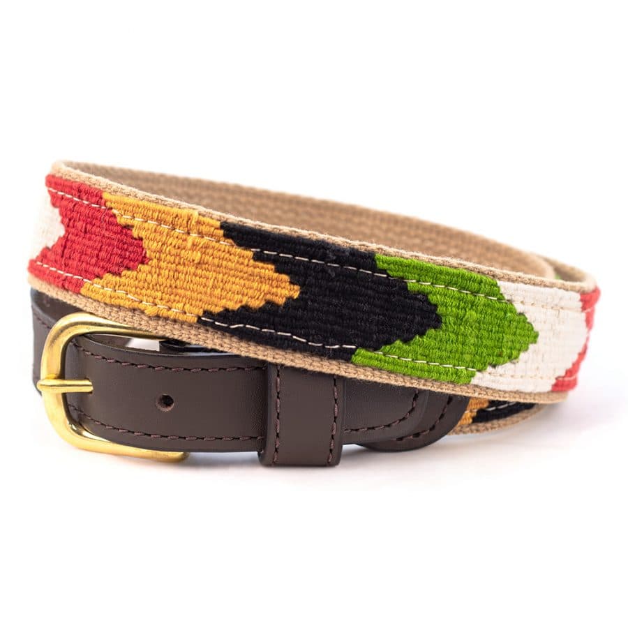 a tail we could wag Cotton and Leather Belt – Chevron