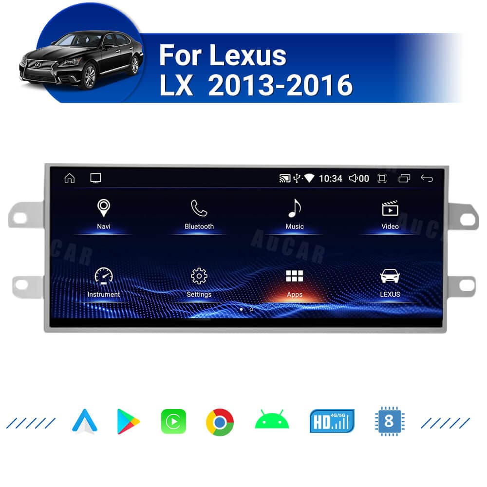 AuCar Tesla Android 12.3″ Car Radio GPS Navigation For Lexus LX 2013-2016 Car Multimedia Stereo Player Car Video