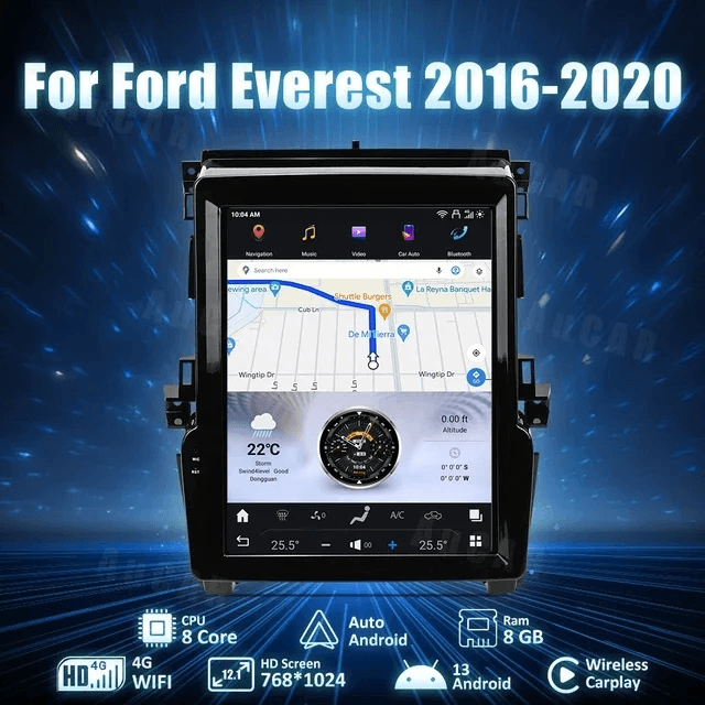 AuCar Tesla Android 12.1″ Car Radio GPS Navigation For Ford Everest 2016-2020 Car Multimedia Stereo Player Car Video